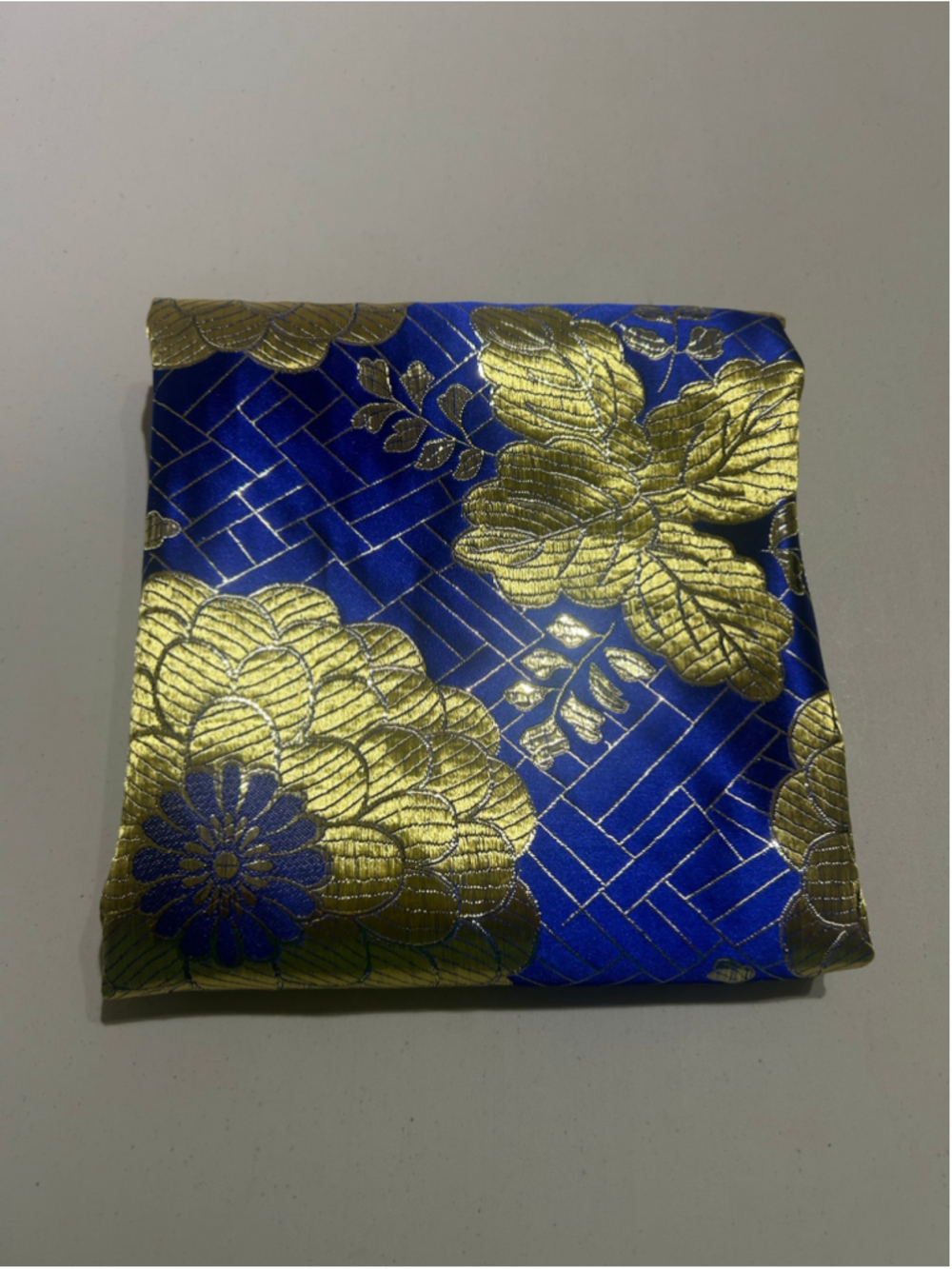 Fabric: 1 Yard Blue Gold Flower Print